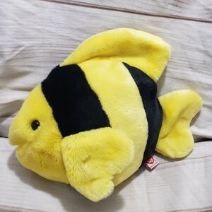 Ty Beanie Buddies Yellow Black Angel Fish 11" Plush Stuffed Animal 1998 Tylon